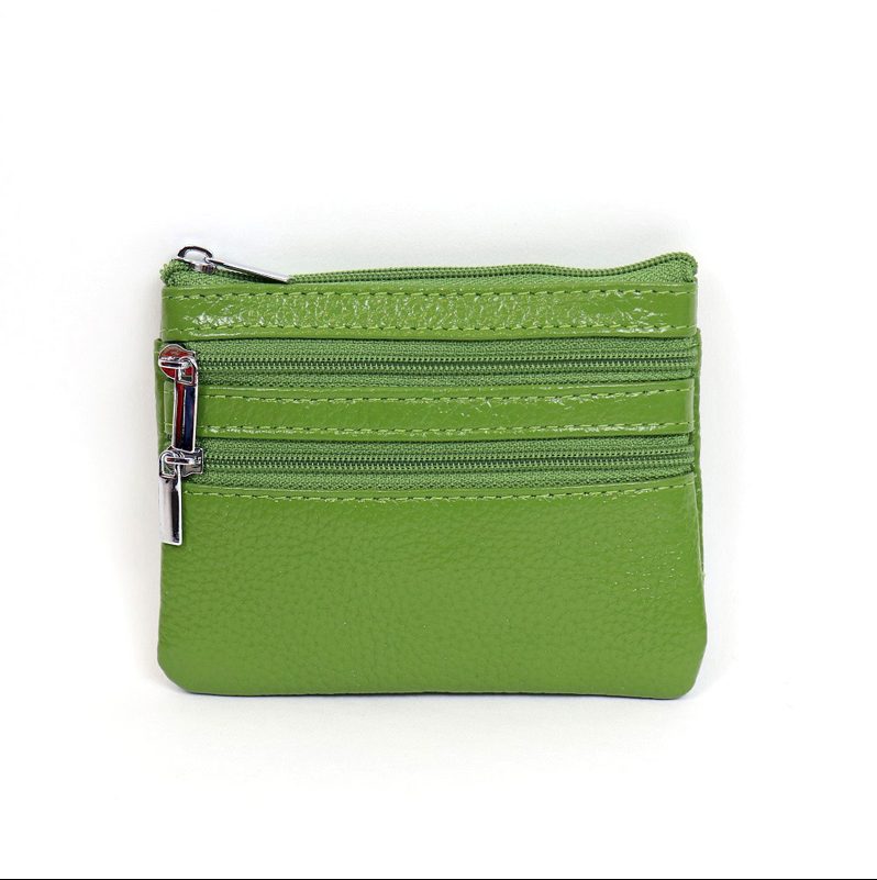 Italian Leather Coin/Card Purse Green (BAG59) | Craft Works gallery