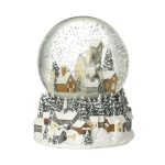 Snow globe musical village