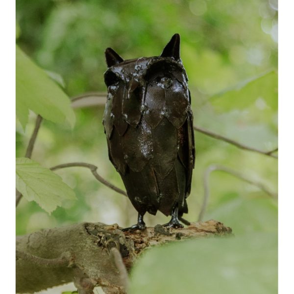 Recycled metal baby owl